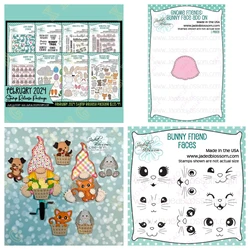 Easter Gnome Friends Bunny Face Add on Metal Craft Cutting Dies Diy Scrapbook Paper Diary Decoration Card Handmade Embossing