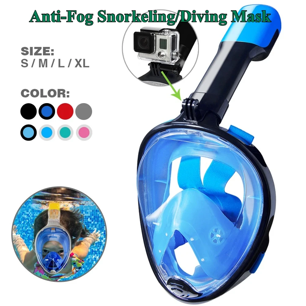 Kids & Adult Full Face Snorkel Mask - Professional Anti-Fog Diving Goggles, Underwater Scuba Swimming Equipment