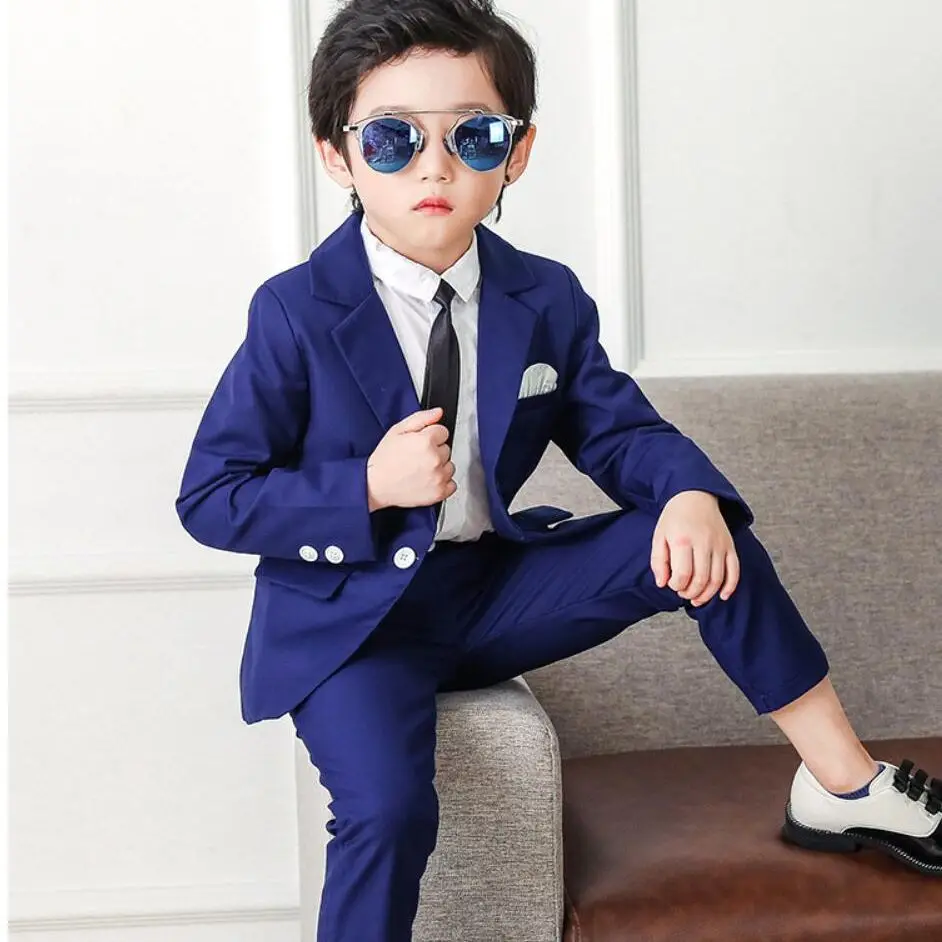 

2024 Boys Suits for Weddings Blazer Pants Kids Formal Clothes Dresses Children Party Sets Classic Teeanger Boy School Uniform