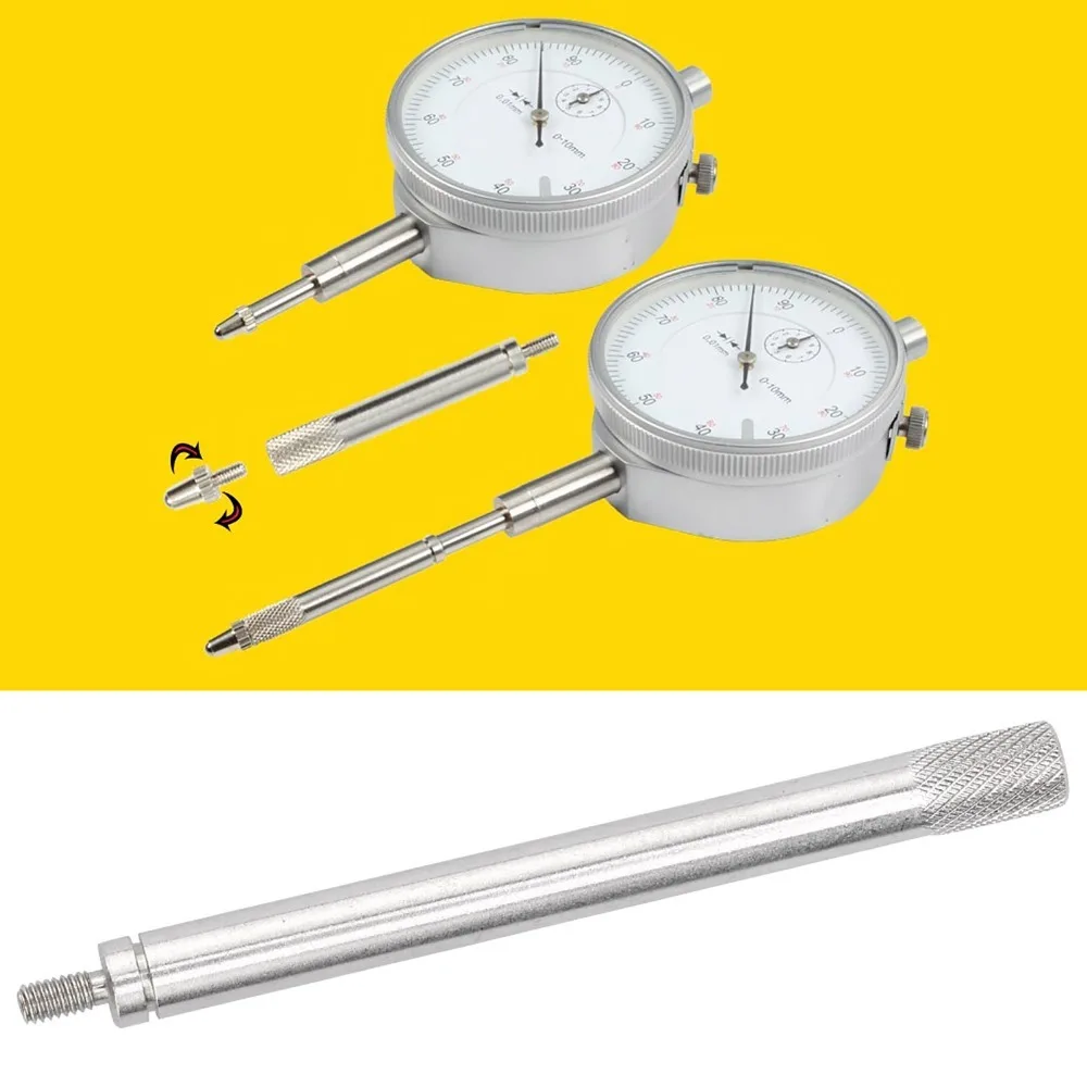 M2.5 Thread Dial Indicator Extension Rod 55mm Length Flat Contact Point Depth Gauge Extension Stem Solid Steel Construction - view 4