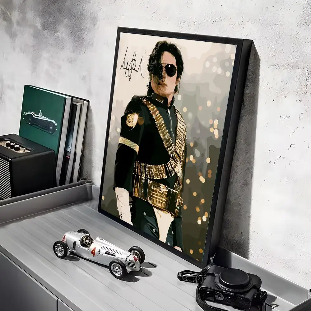 M-Michael J-Jackson Singer Poster-Aufkleber, Gemälde, Wandbild, HD-Wandaufkleber für Schlafzimmer, Wohnzimmer, Zuhause, selbstklebend, Dekor, Geschenk