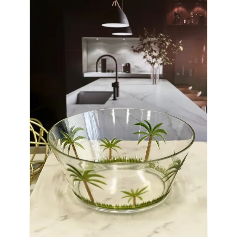 

Acrylic Serving Bowls Unbreakable Large Plastic Bowls Palm Tree Soup Bowls Salad Bowls Snacks Bowls BPA Free