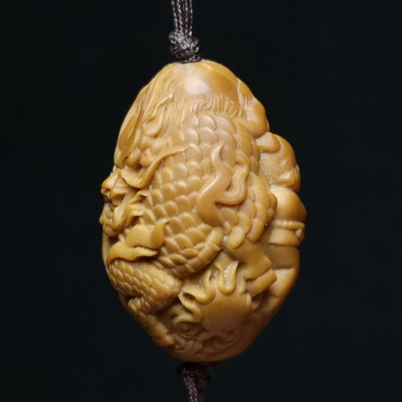 YIZHU CULTUER ART Size 2.7 × 1.9 cm China Hand-carved Olive kirin sends child Boy Statue Netsuke Pendant Gift