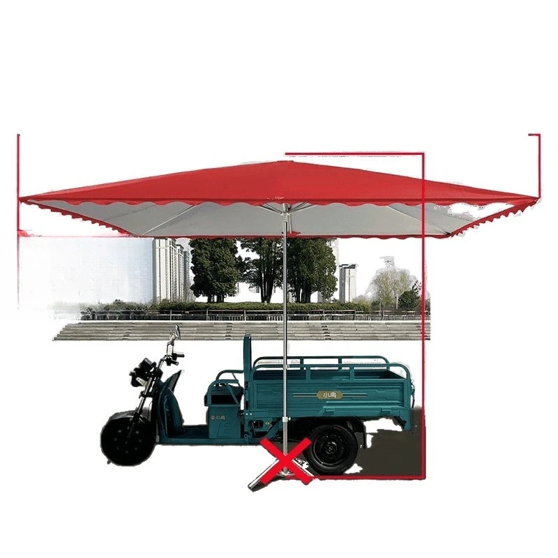 

Parasol outdoor tricycle stall sun umbrella enlarged thickened rectangular folding umbrella stall canopy