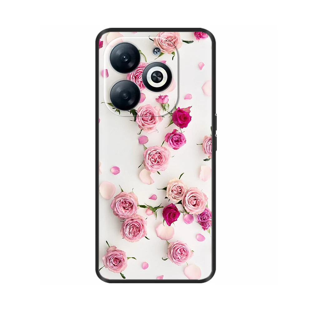 For Infinix Smart 8 Case Popular Cute Flower Soft Shockproof Silicone TPU Phone Back Cover For Infinix Smart 8 Pro Smart8 Fundas