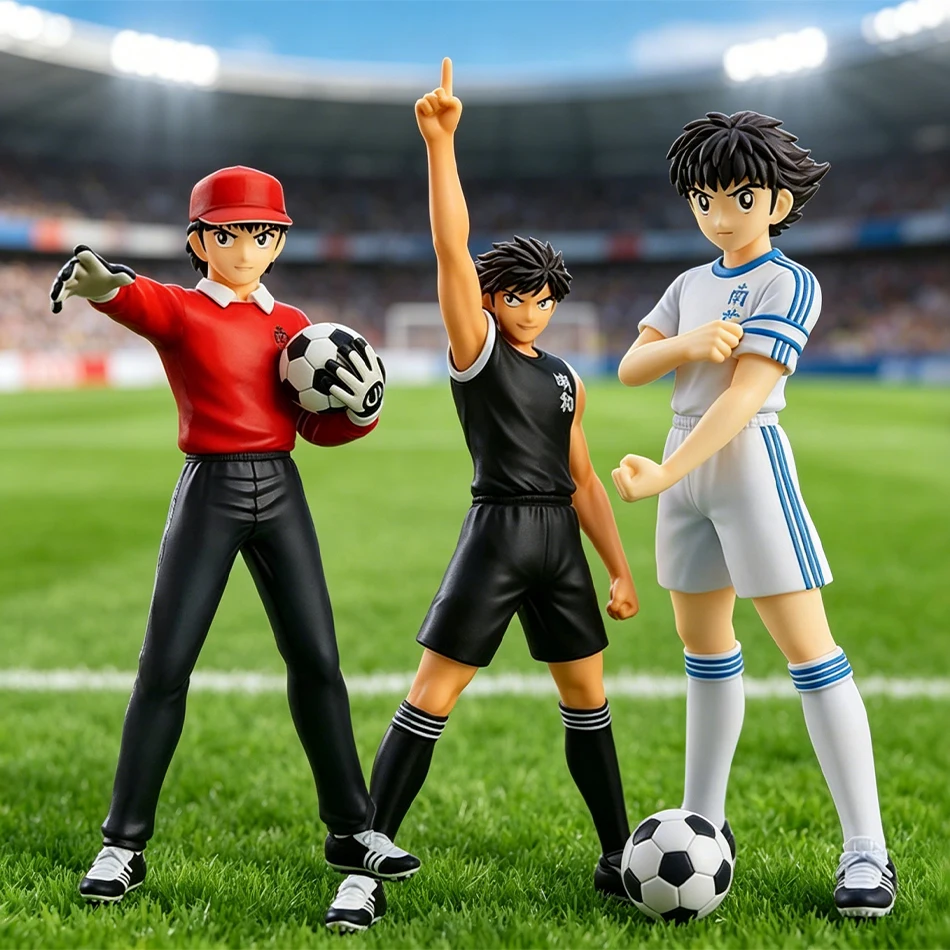 

18cm Captain Tsubasa Anime Figure Ozora Tsubasa Action Figures Hyuuga Kojirou/Wakabayashi Genzou Collection Figurine Model Toys