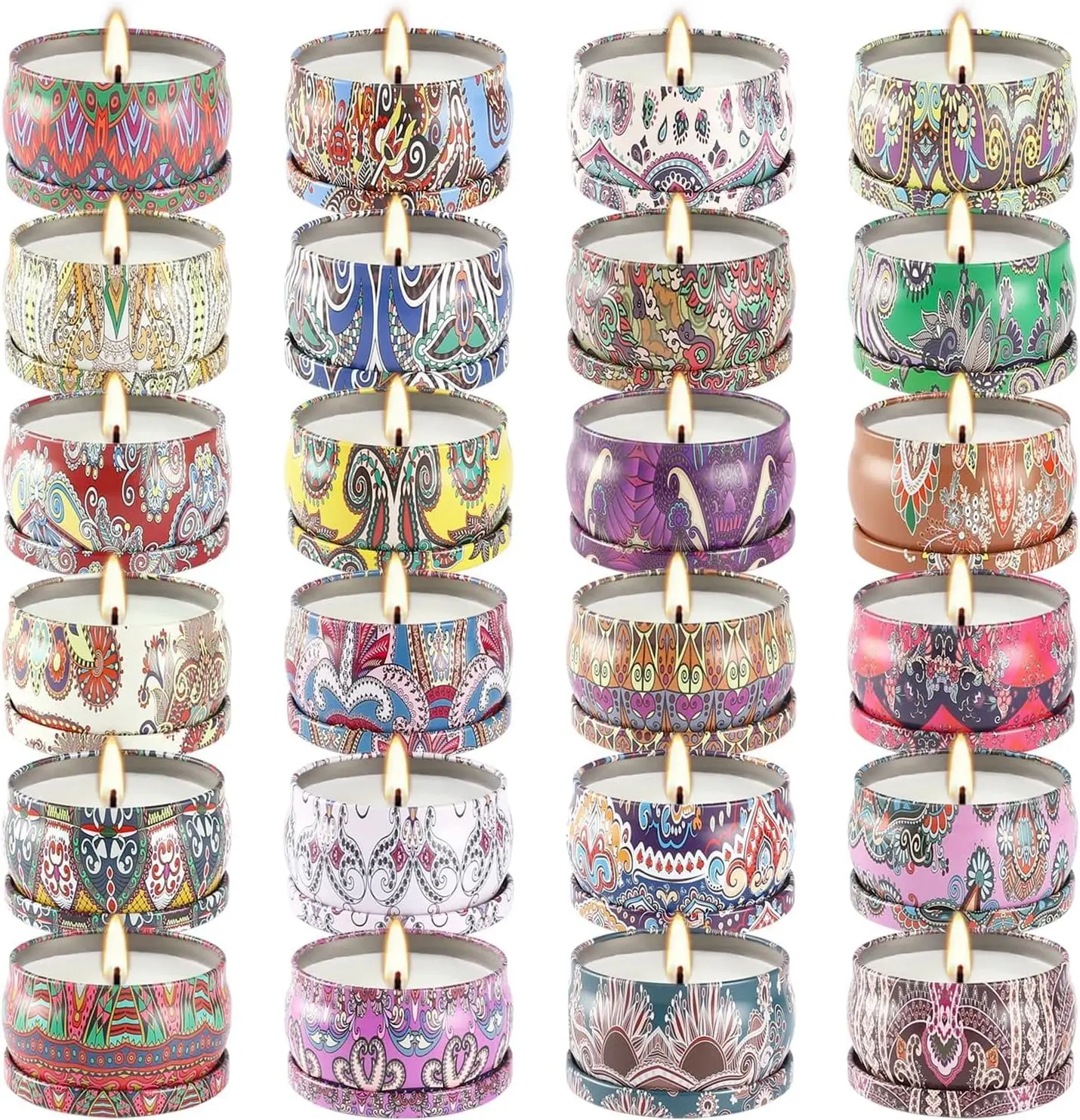 

24 Pack Scented Candles Set for Home, Relaxing StrRelief, Aromatherapy - Natural Soy Wax and