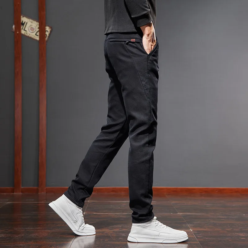 Todos los nuevos pantalones vaqueros para hombres moda temperamento cómodo suave Pantalones rectos estiramiento delgado adulto caballero cómodo suelto Senior
