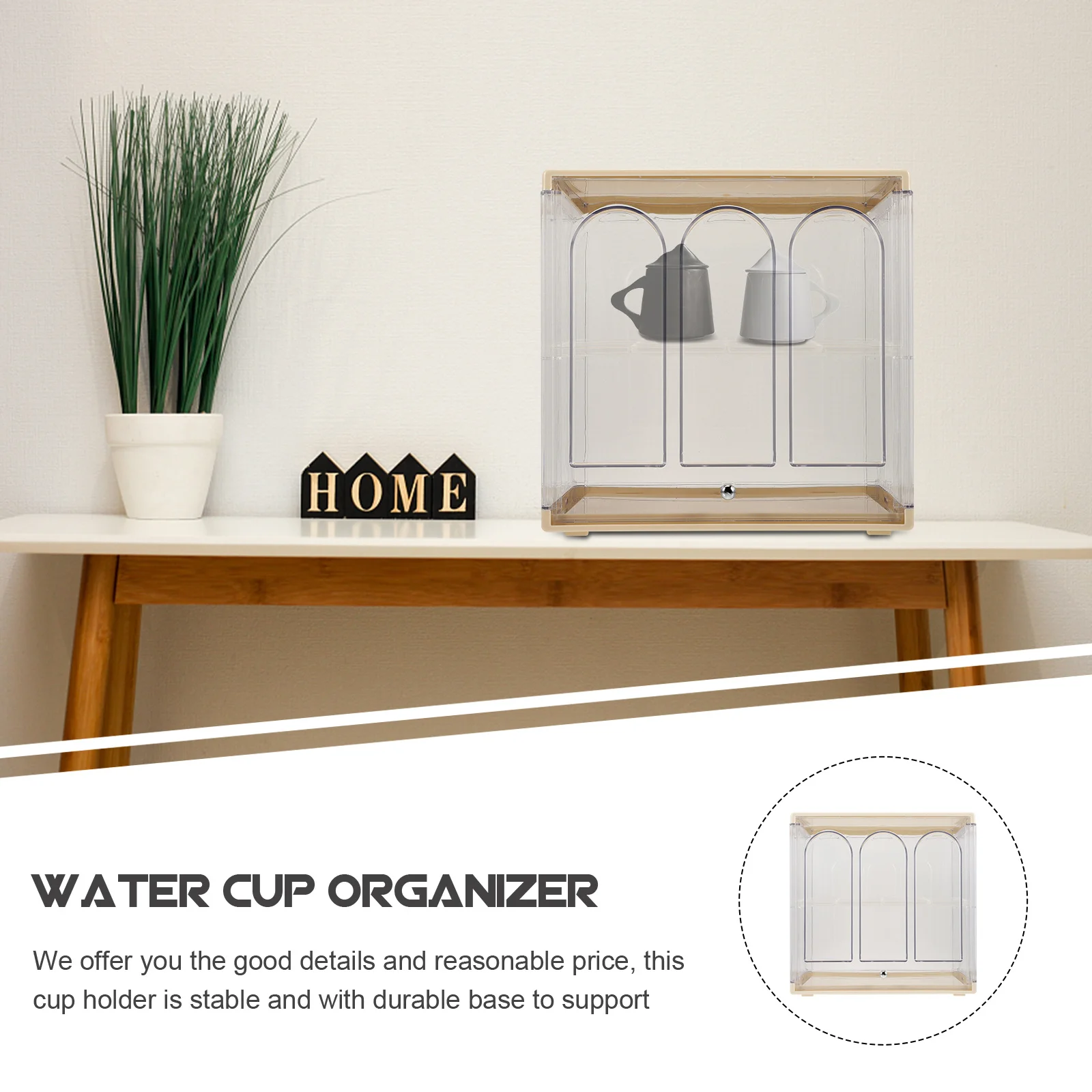 

Double Layer Water Cup Organizer Acrylic Transparent Storage Box Exquisite Workmanship Home Bar Hotel Decor