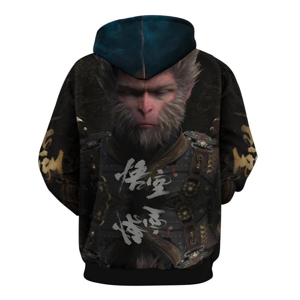 Black MTYH Cloth Wu Kong 3D Printing Hoodie  Customization High Quality Large Size Sports Casual Long Sleeve Street Clothing