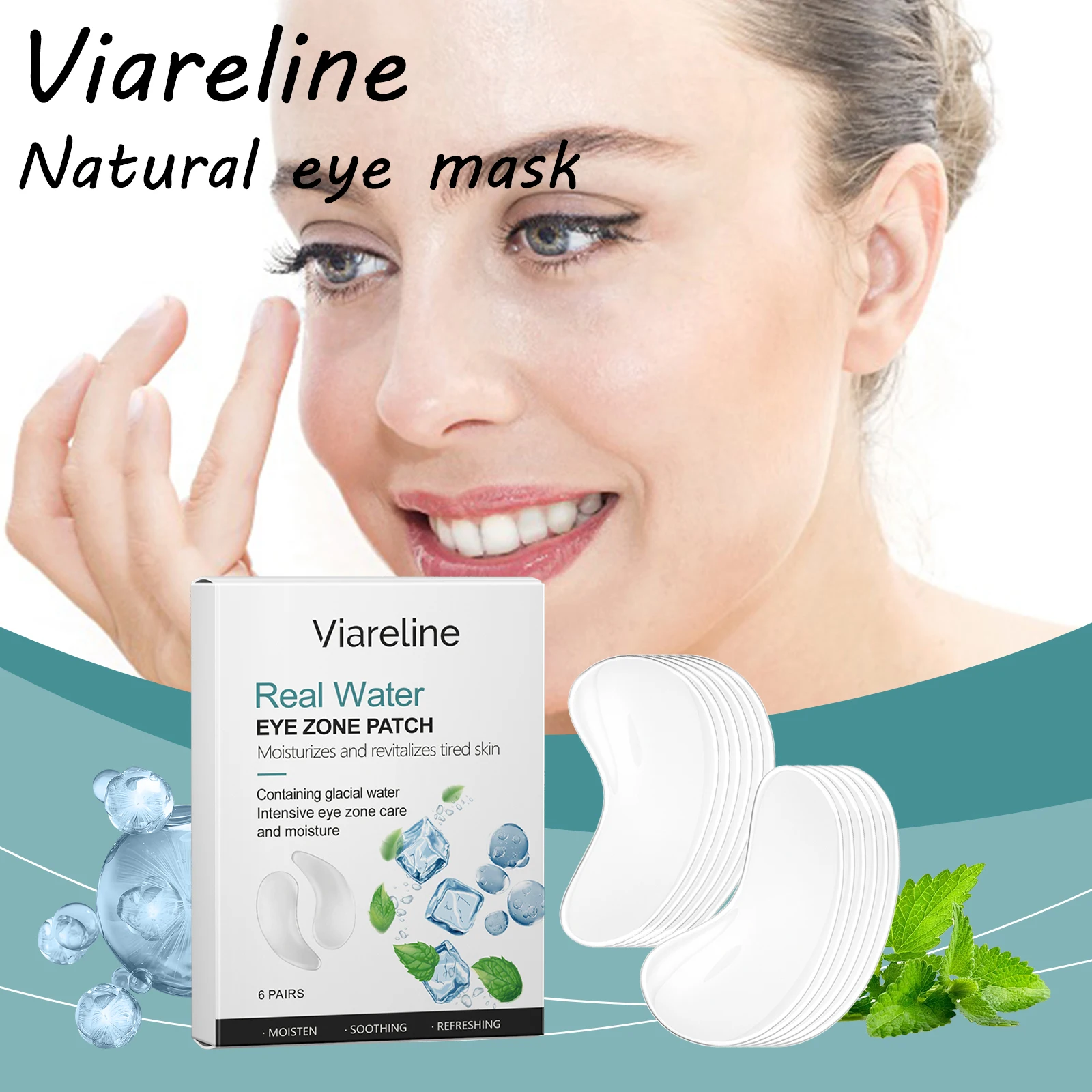 

Viareline Moisturizing Eye Masks Remove Dark Circles Fade Fine Lines Brightening Skin Tone Non-sticky Soothing Eye Masks
