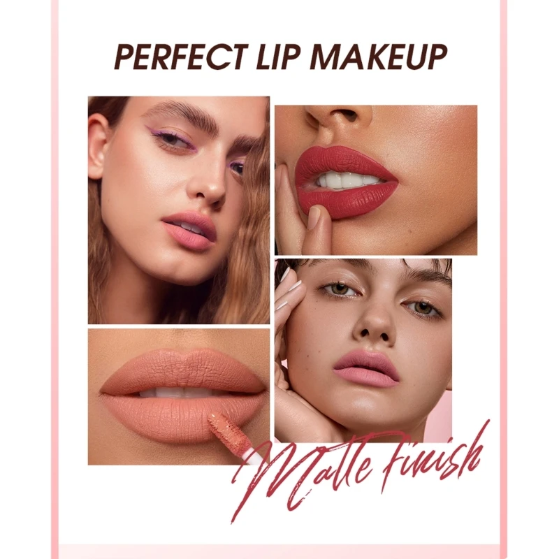 Matte Liquid Lipstick Non-Stick Cup Long Lasting Lip Gloss Waterproof Lips Makeup Gift for Girls and Women