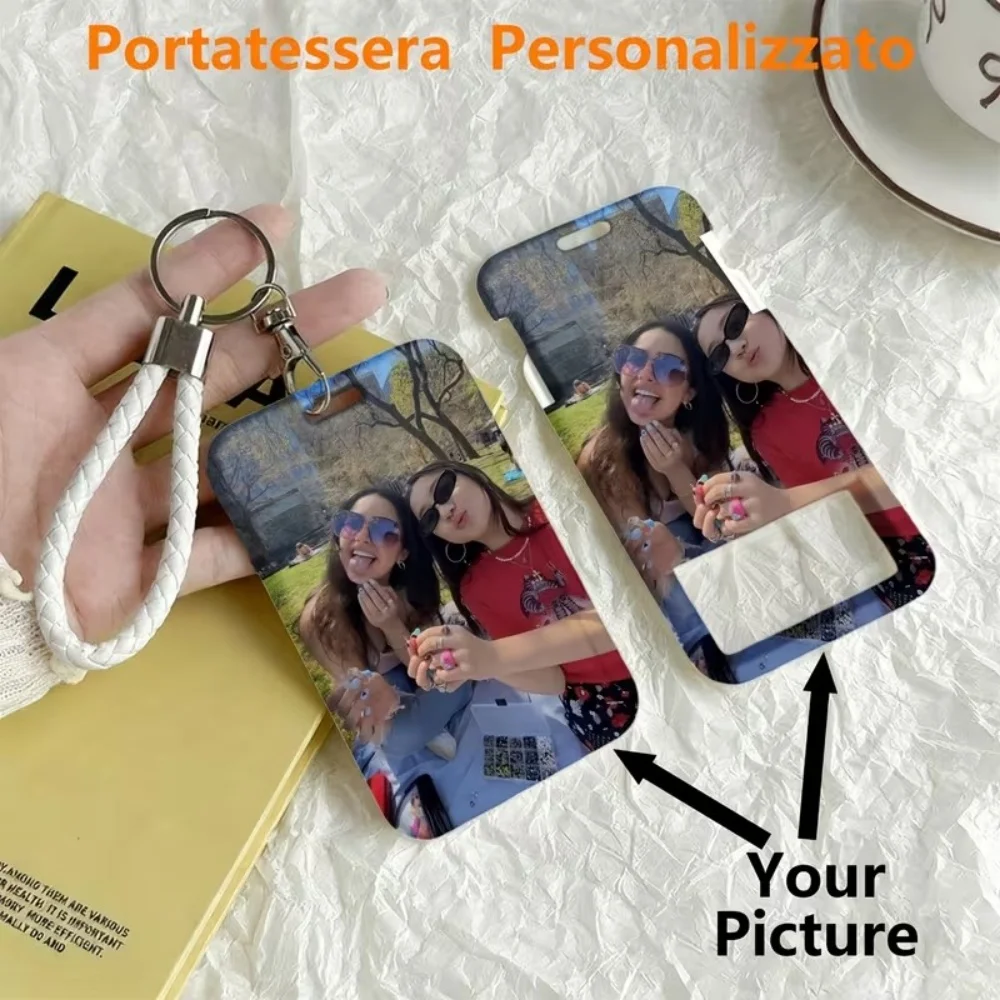 DIY Personalized Photos Customization Holiday Gift Card Holder Match Lanyard Can Be Stored ATM Student Work ID Card Protect Case