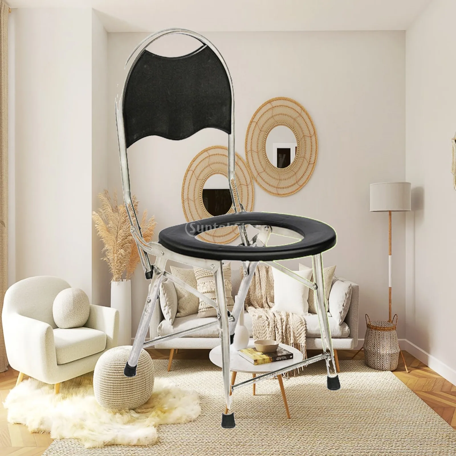 Raised Toilet Seat with Back Toilet Chair Seat Lightweight Strong Bearing