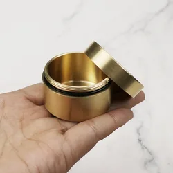 Brass Medicine Box Pill Jewelry Earrings Treasure Organizer Mini Tea Canister Metal Tea Tins with Lids Containers Case Candy Jar