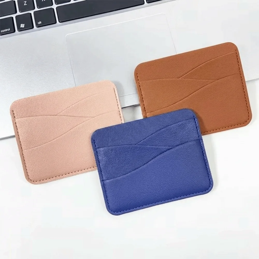 Simple Solid Color Mini Card Holder Multi-functional Ultra-thin Bank Card Case Wallet Slim Coin Purse Business
