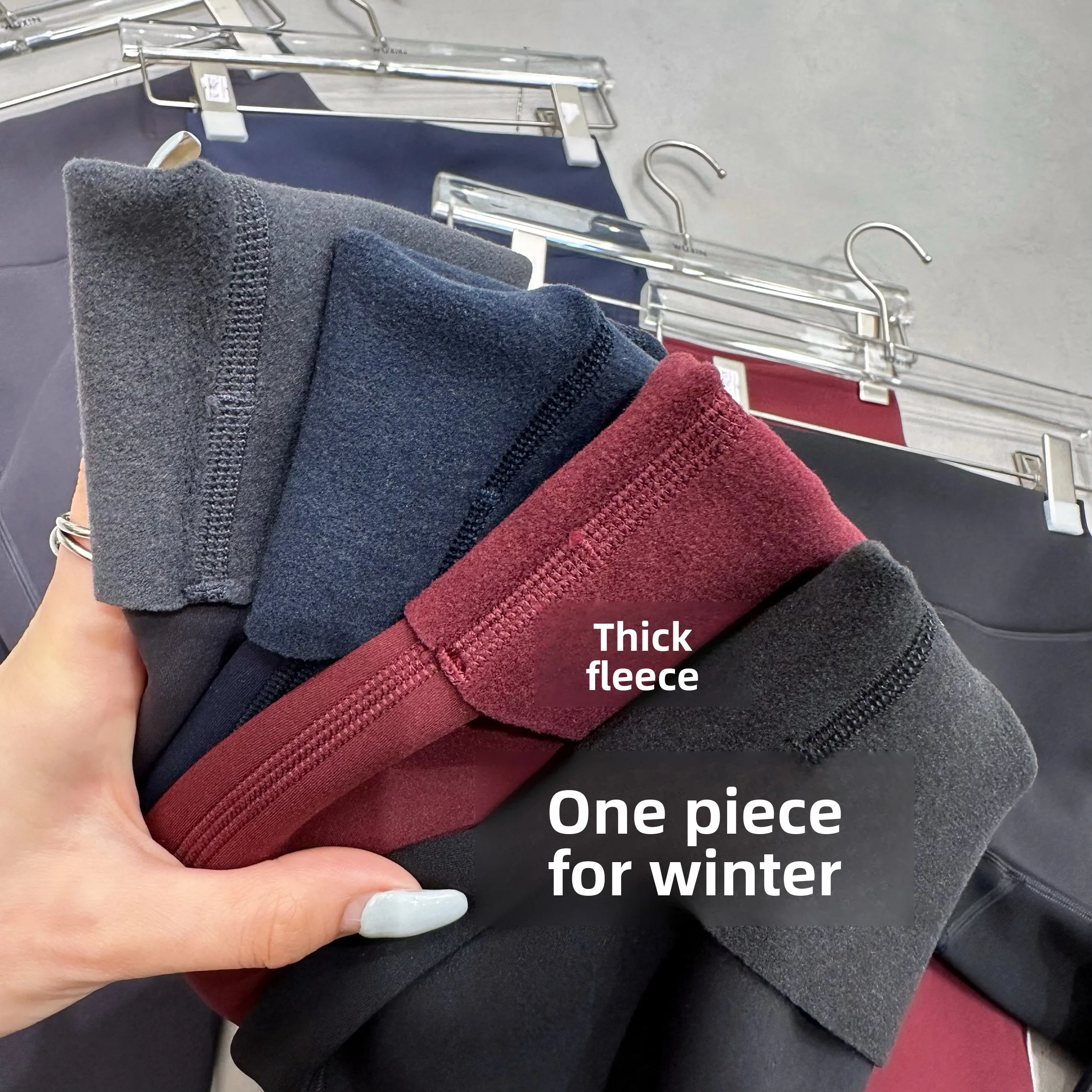 겨울 신상 기모 안감 커브 스포츠 요가 팬츠 아크스킨 레깅스 뱃살 보정 슬리밍 나인 포인트 팬츠 피트니스