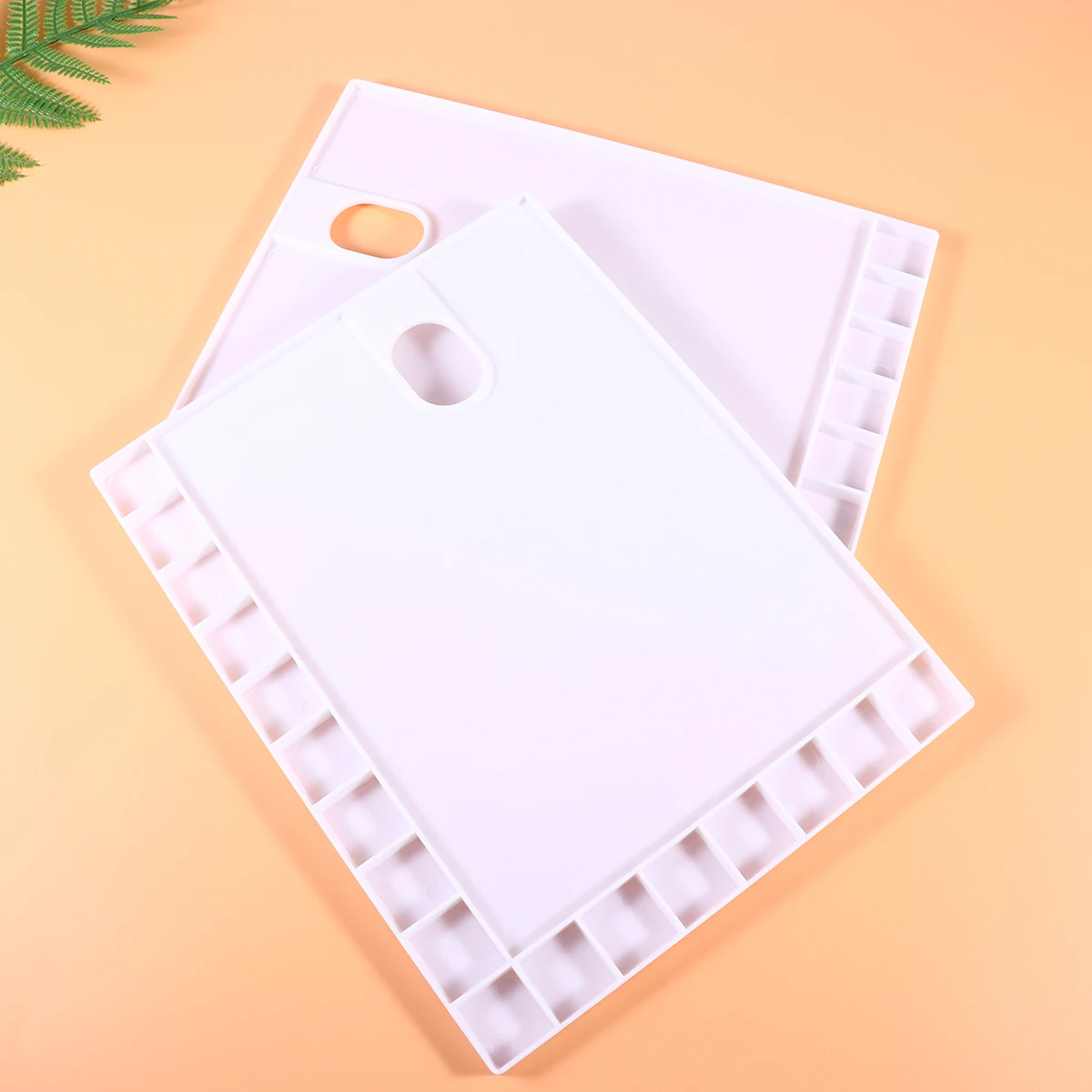 2개입 페인트 믹싱 팔레트 내구성 있는 플라스틱 17칸 사각형 아트 페인트 트레이 수채화 DIY 페인팅용 경량