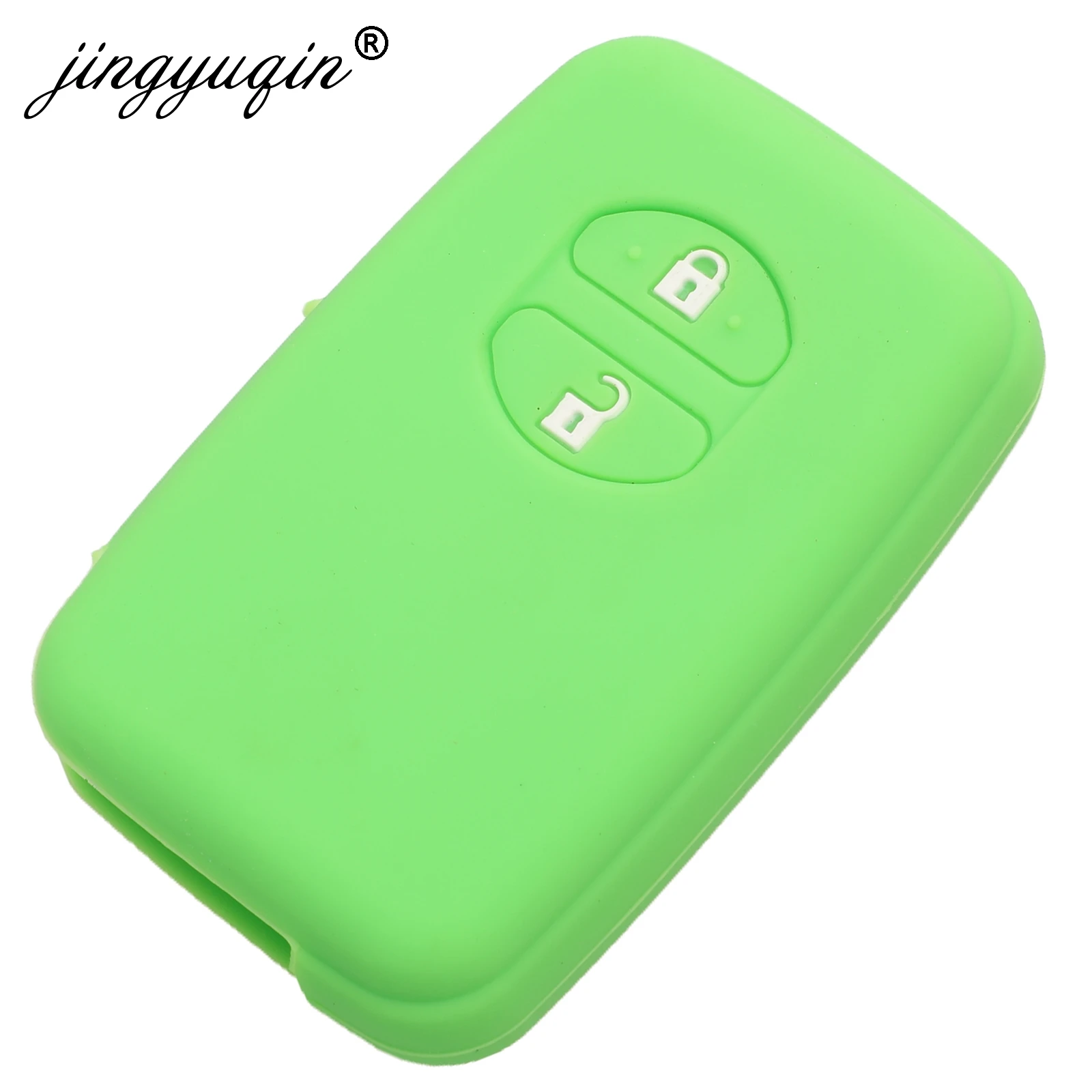 jingyuqin 2 Button Silicone Key Case Fit For Toyota Camry Highlander Crown Remote Smart Key Cover Holder