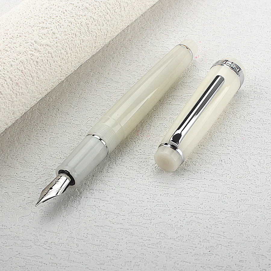 Jinhao 100 stuletnia żywiczna fontanna czarny cienkopis złoty klip iryda EF/F/M/gięta stalówka z konwerterem długopis biurowy dla biznesu — zdjęcie produktu 6
