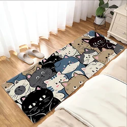 Non-slip Mat Black Cat Bathroom Floor Mats Kitchen Carpet Doormat Entrance Door Rug Home Foot Bath House Hallway Welcome Bedroom