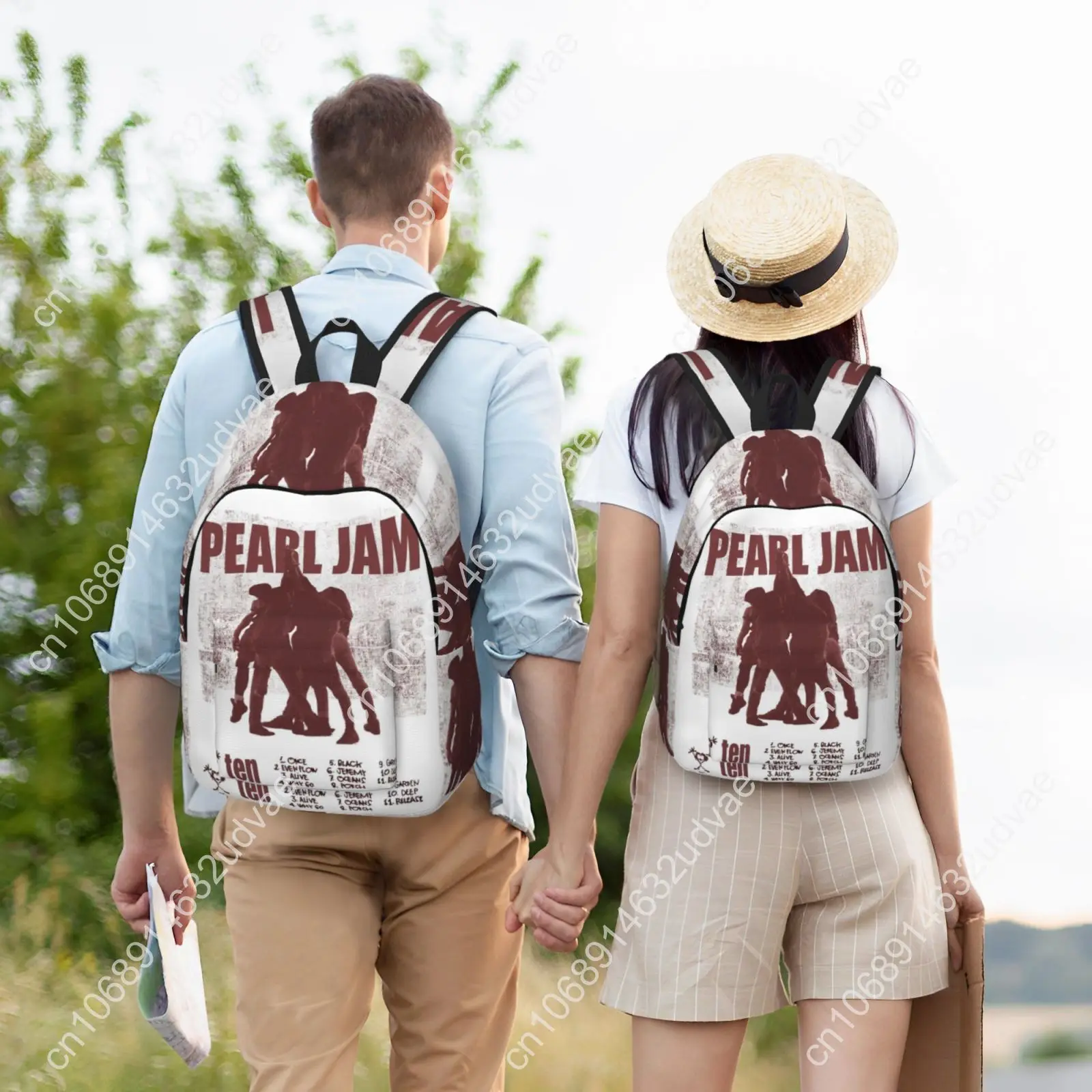 Pearl Jam Rock Band Even Flow Custom Canvas Lightweight Backpack Fashion Durable Student Men Women Business Daypack