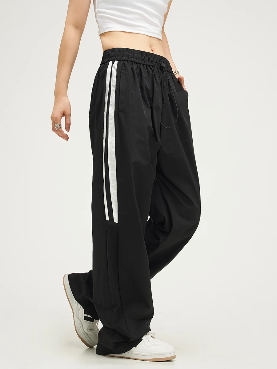 Striped Stitching Design Retro Style Sports Pants 2023 New in Spring and Autumn Hip Hop Loose Comfortable Street Trousers