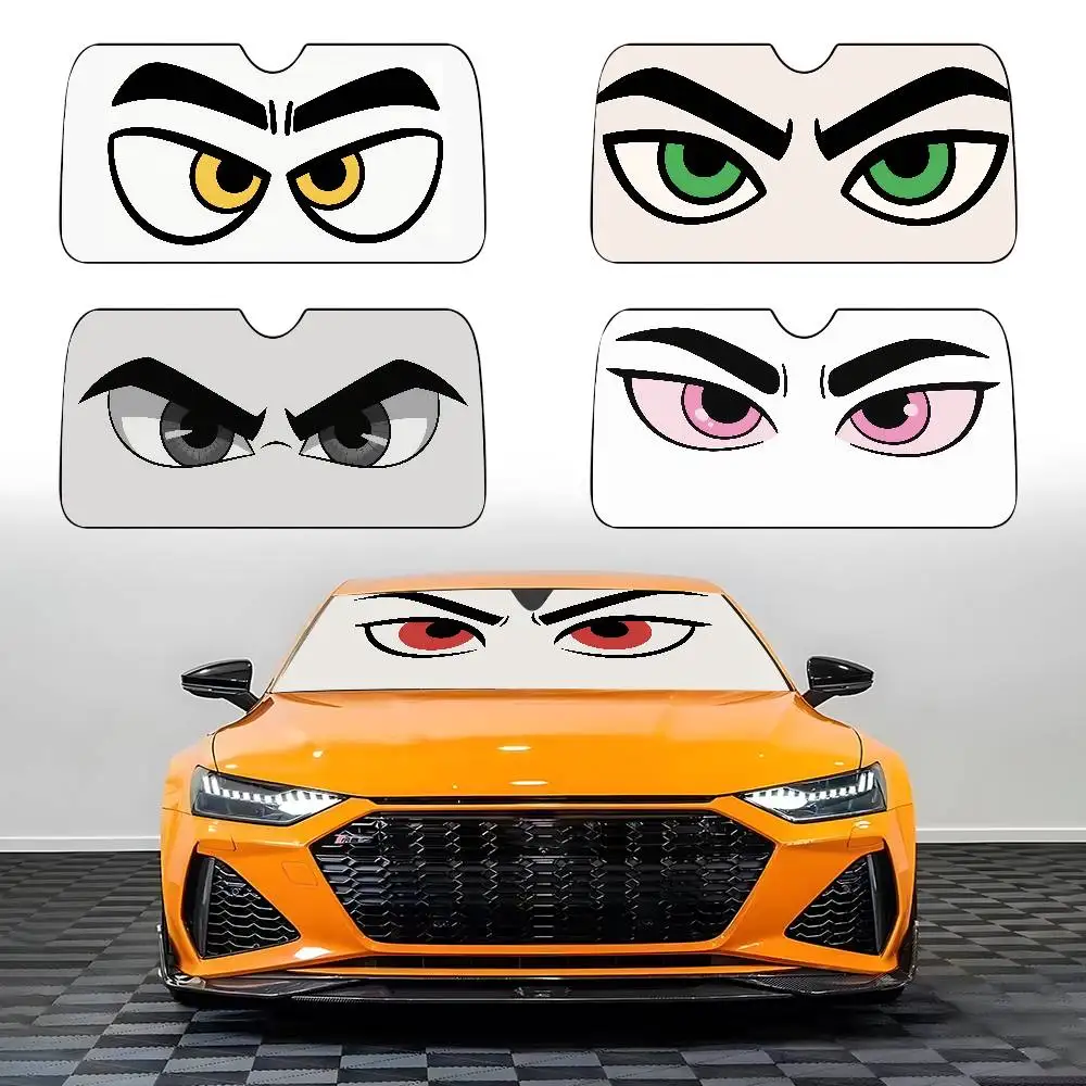 

Новый мультяшный автомобильный солнцезащитный козырек с большими глазами, автомобильный солнцезащитный козырек, универсальный складной козырек на ветровое стекло