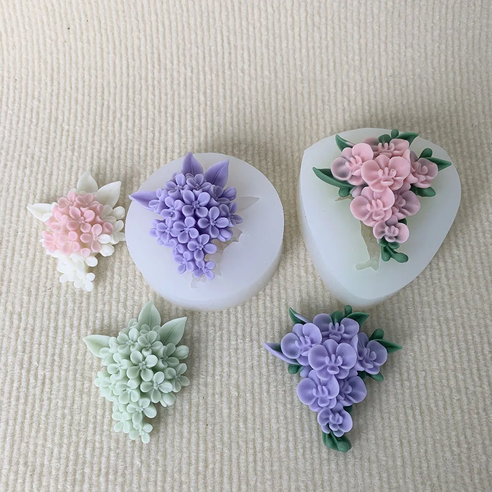 Butterfly Orchid Simulation Flower Silicone Candle Mold DIY Aromath Soap Paste Epoxy Resin Mould Rose Chocolate Cake Decor Mold