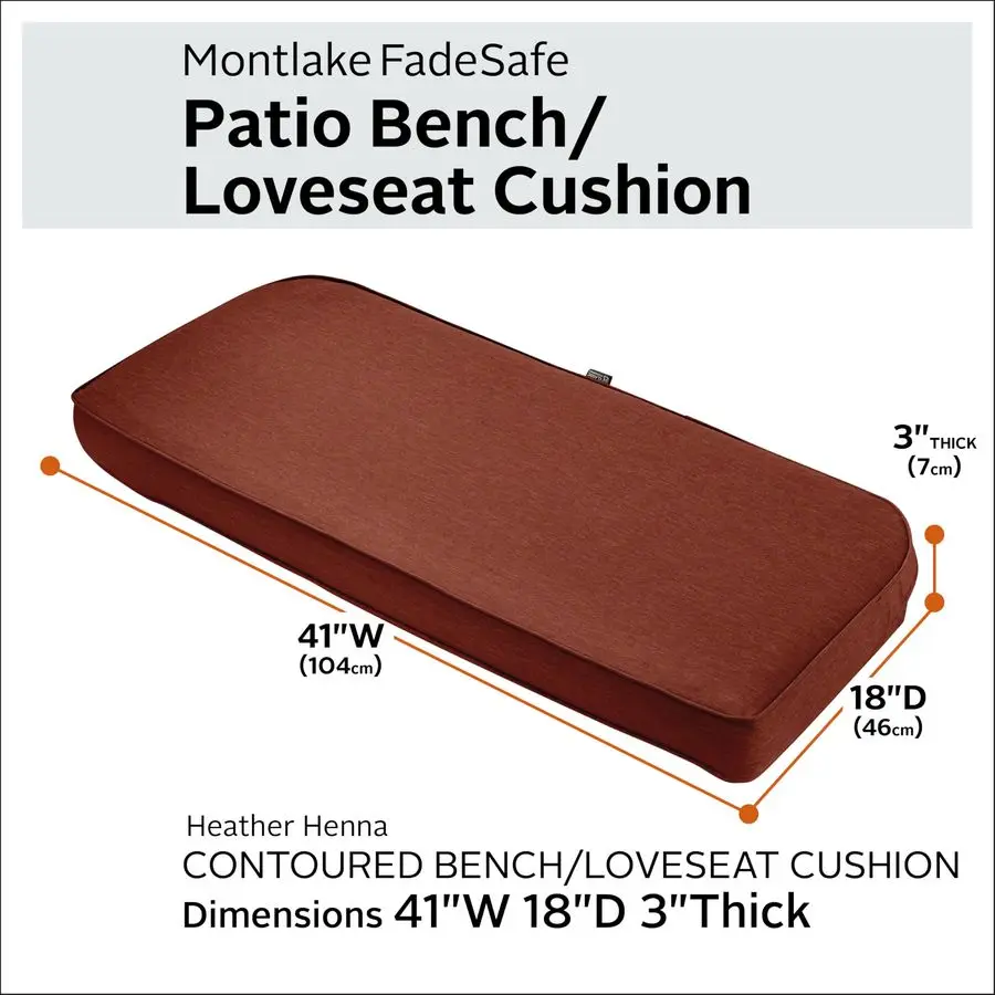 

Водостойкая контурная подушка для уличной скамейки 41 x 18 x 3 дюйма