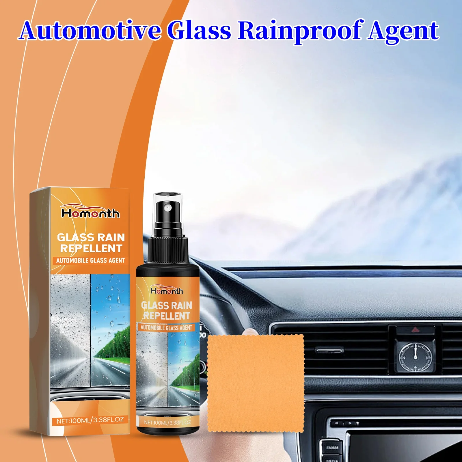 Iron Powder Remover 100ml Wheel Hub Rust Removal Agent With Towel Paint Cleaner Car Care Cleaning Rust Remover For Car Detailing