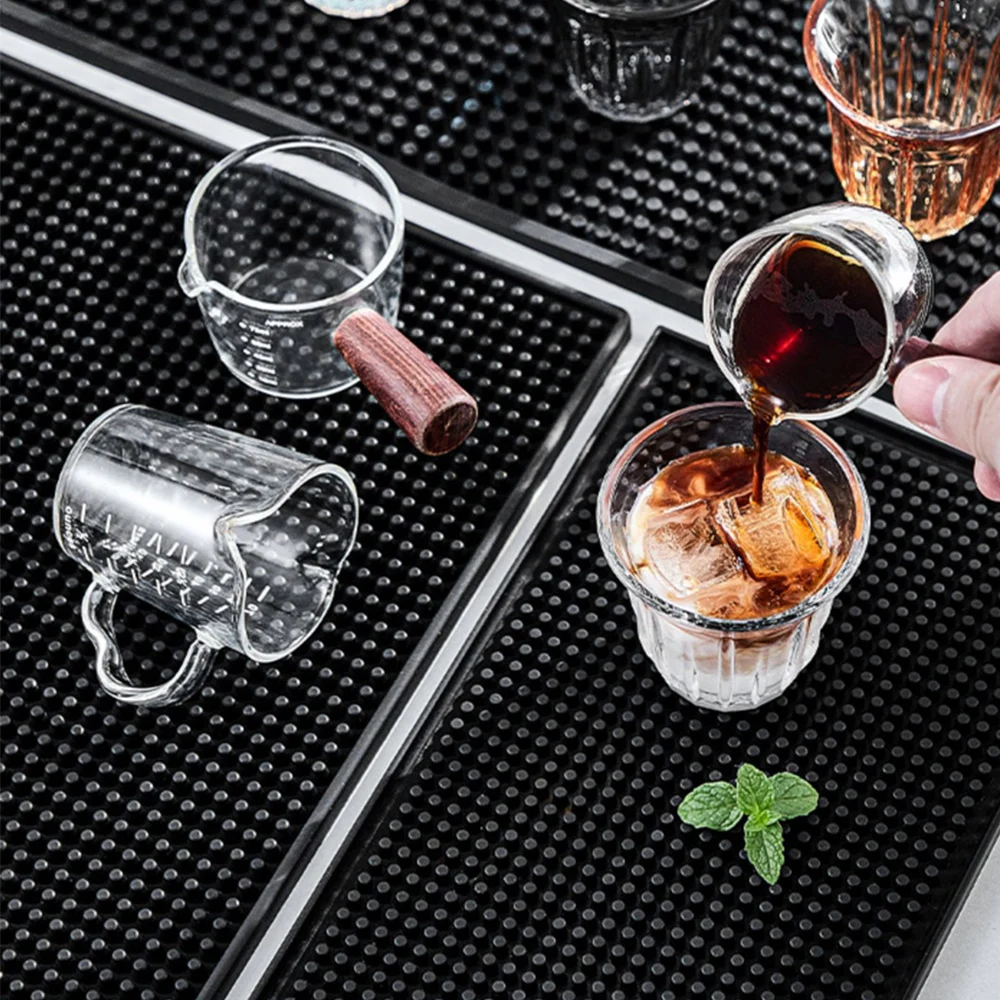 Bar Mat Rubber Anti-slip PVC Coffee Bar Mats Cup Mat Waterproof Heat Resistant Durable Drain Mat for Home Bar Cafe