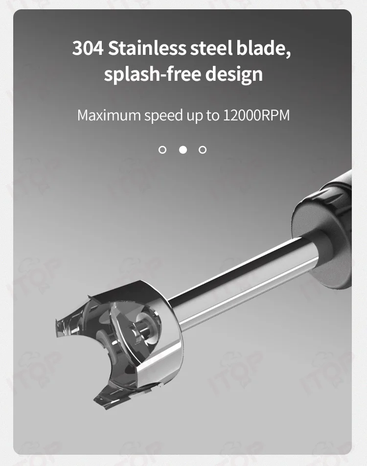 ITOP CDJBQ Rechargeable Battery Blender Immersion Blender Commercial Mixer Handheld Food Mixer 300W BLDC Motor 1000-12000rpm