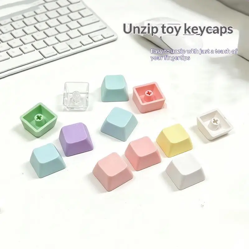 8/10Pcs XDA Height Profile 1U Not Engraving Blank Key Cover PBT Keycap Unique Character Keycaps Button For Mechanical Keyboard