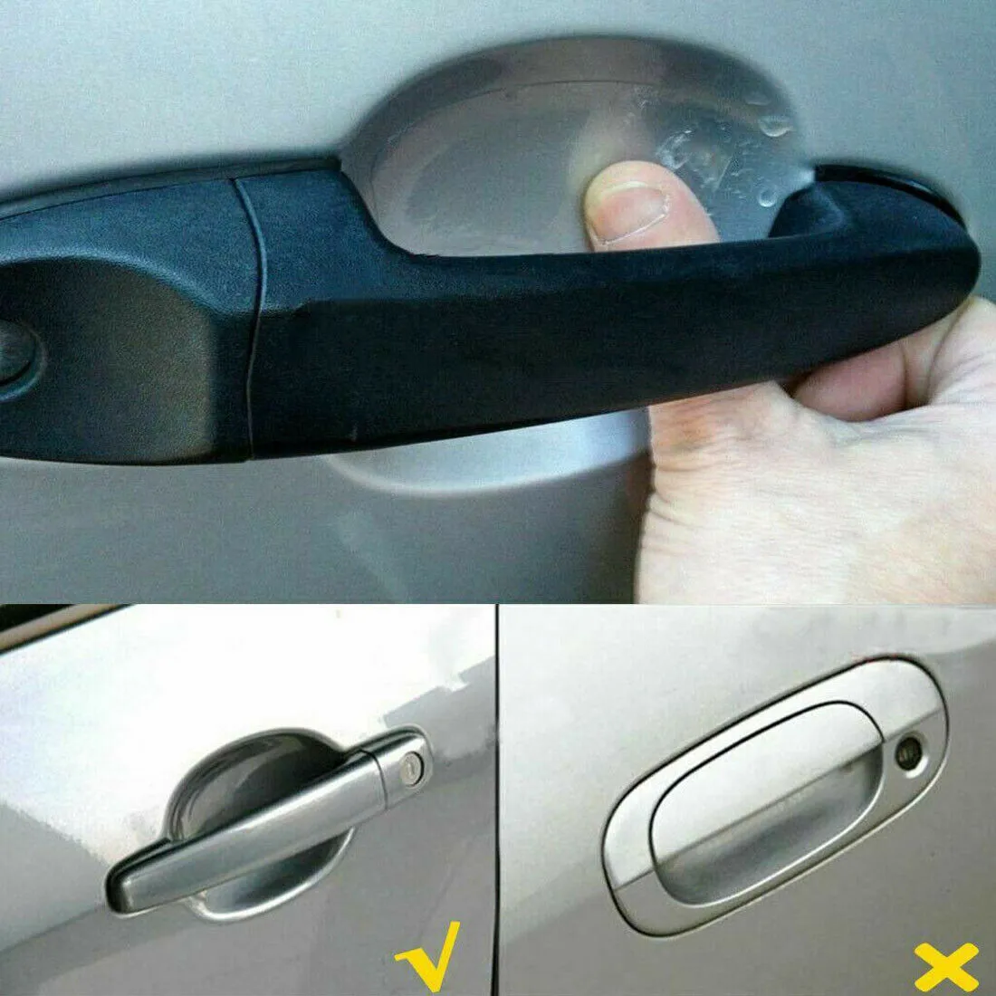 Fiber Vinyl Car Door Handle Protective Film Film Transparent 8.5cm X 9.5cm Invisible Paint Protector 8pcs Brand New