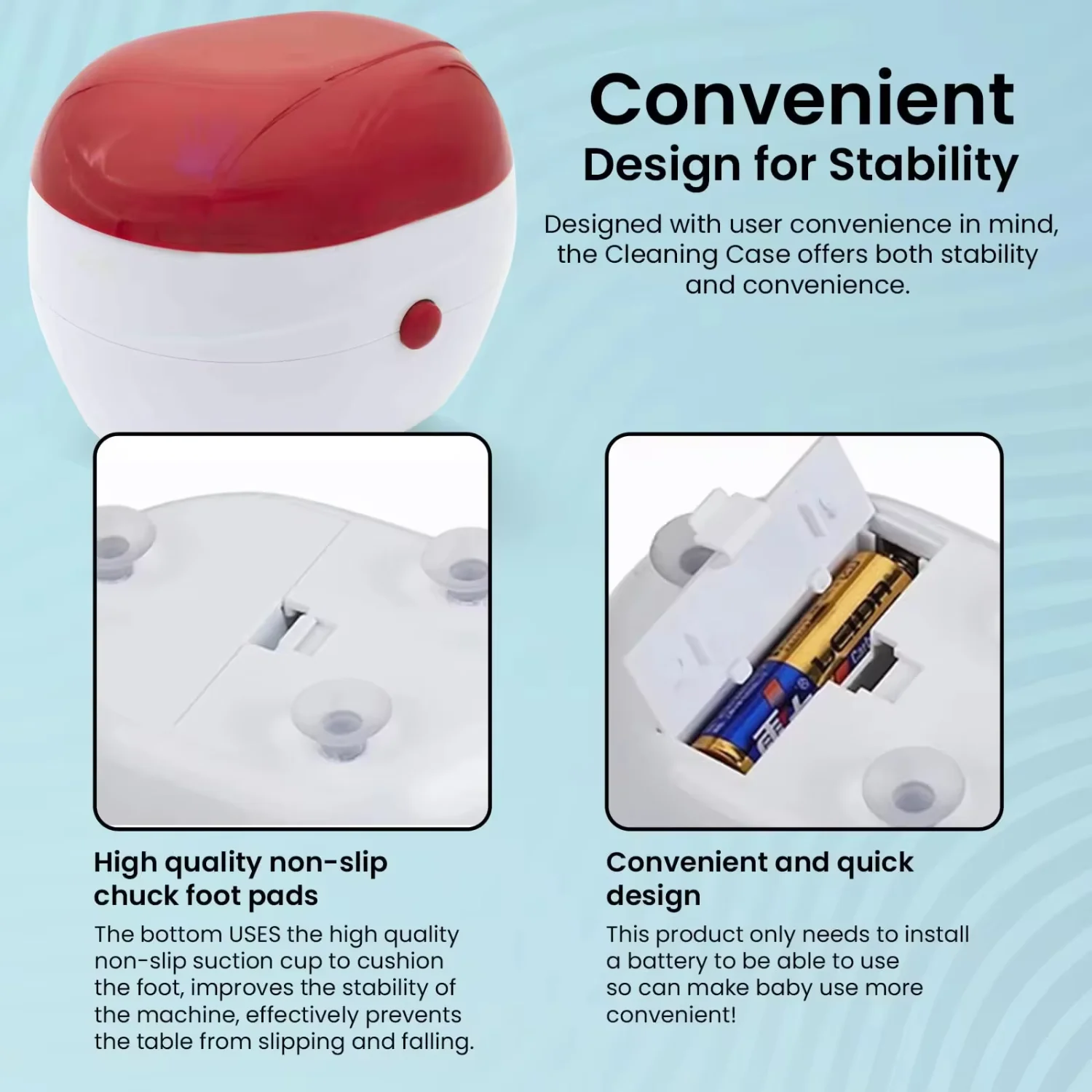 자동 틀니 청소 케이스, 휴대용 리테이너 청소기 케이스, 필터 포함, 간편한 청소