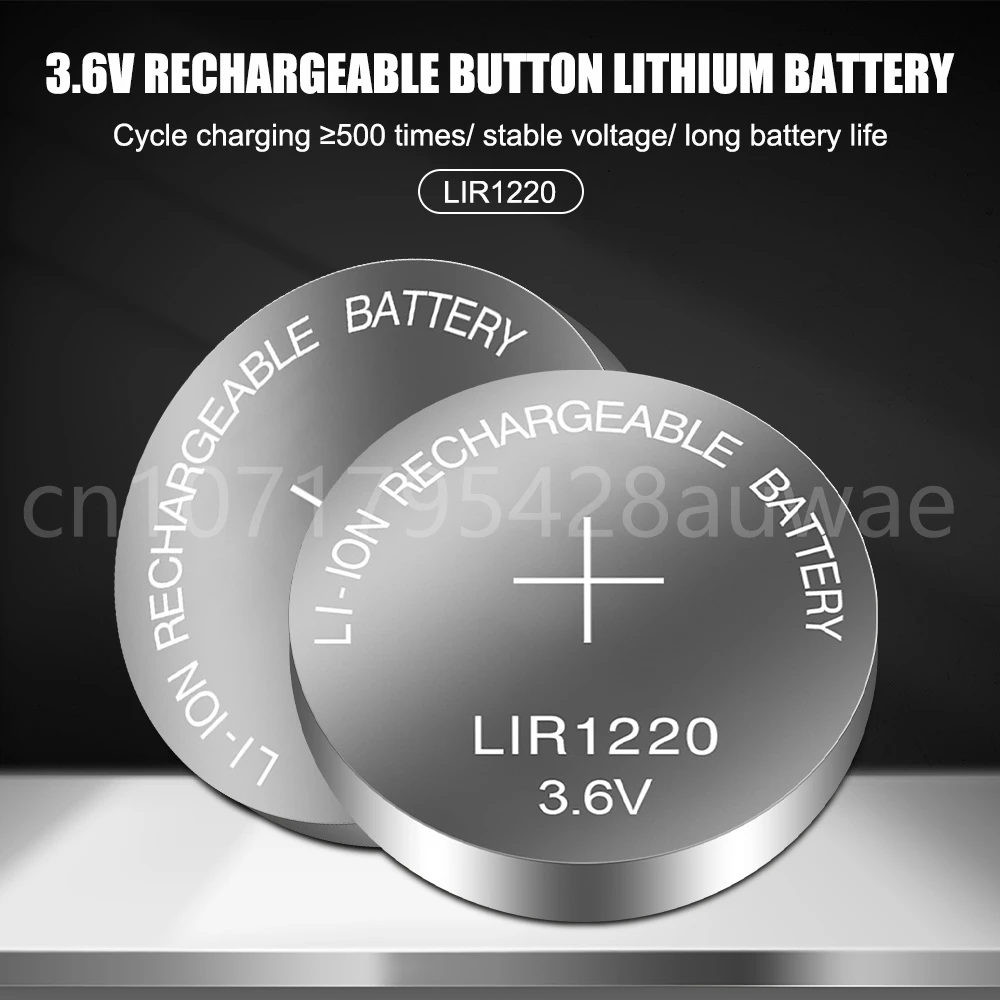 1-5PCS 3.6V LIR1220 Rechargeable Battery Lithium Button Built-in Coin Cell Batteries Watch Cells LIR 1220 Replaces CR1220