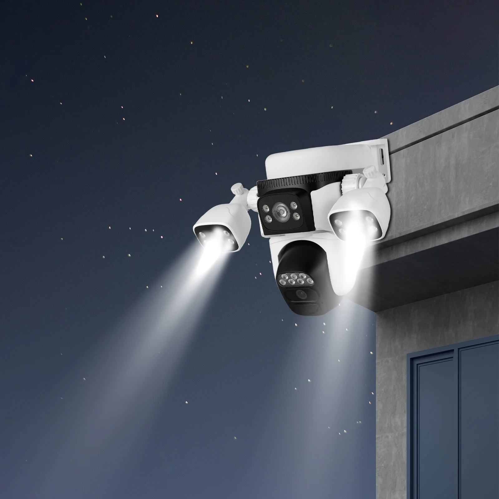 

3-Lens Solar Security Camera Outdoor Waterproof Night Vision Two-Way Audio Motion Powered Surveillance