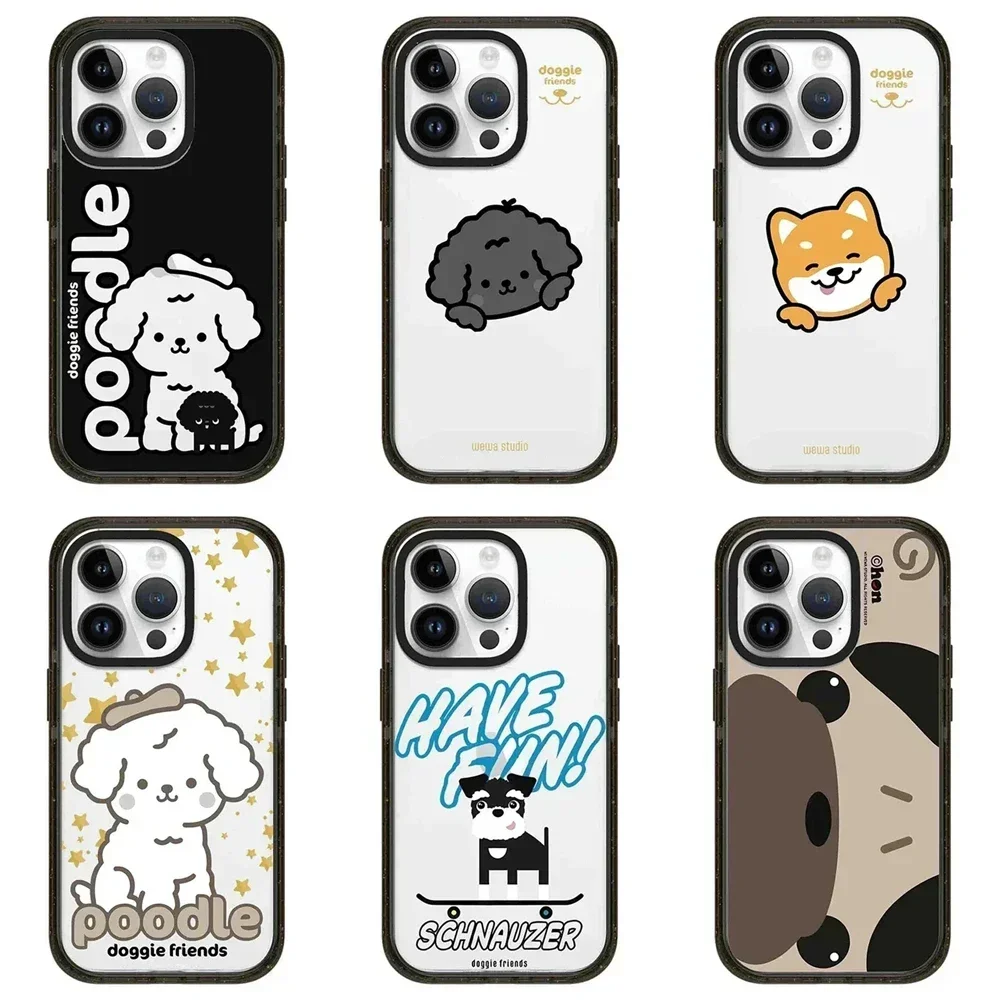 

Acrylic Dog Friend Pattern iPhone 11 12 13 14 15 Pro Max Protective Case