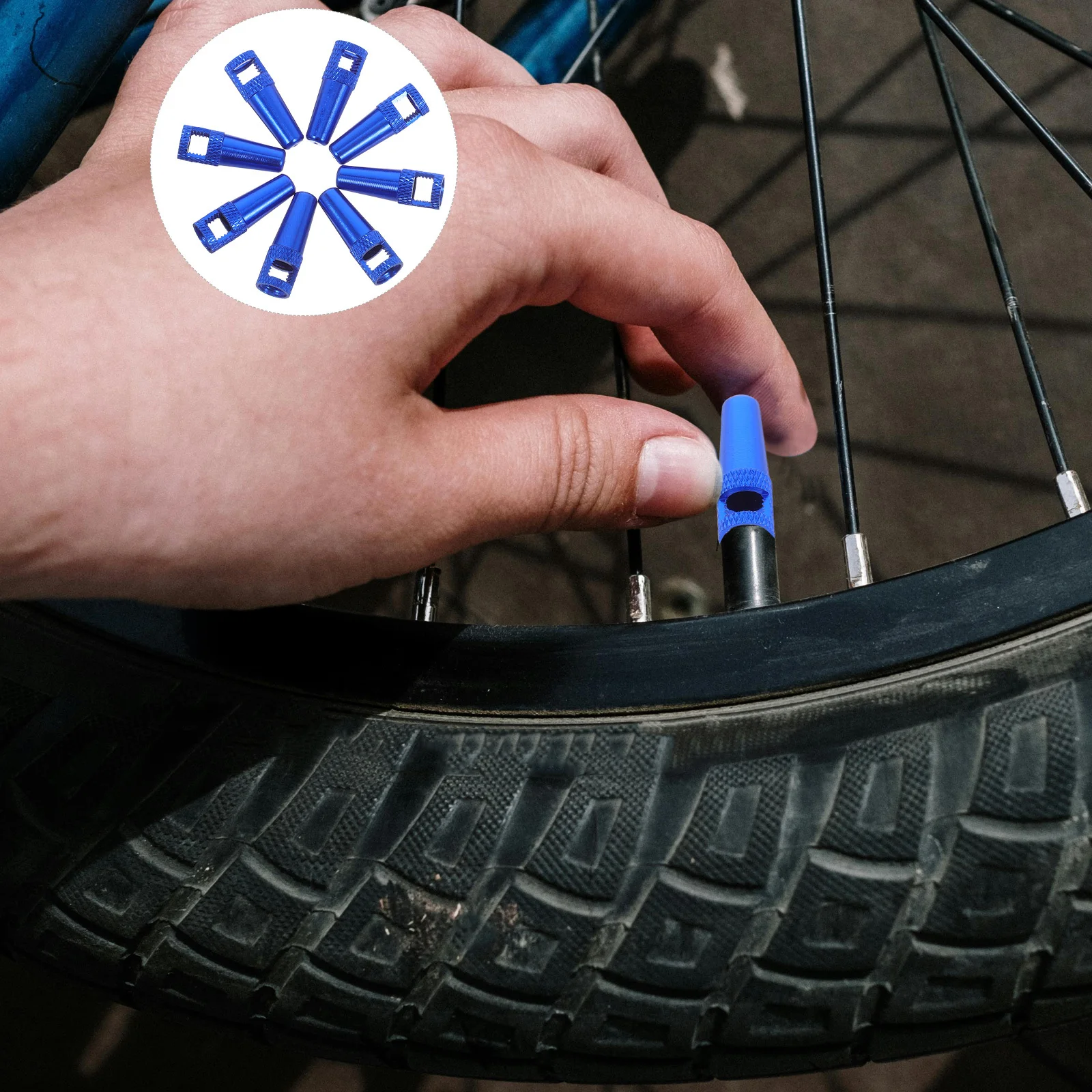 

8Pcs Bike Valve Caps Aluminum Alloy High Strength French Valve Stem Stem Caps Ventilated Design for Cycling Car Parts