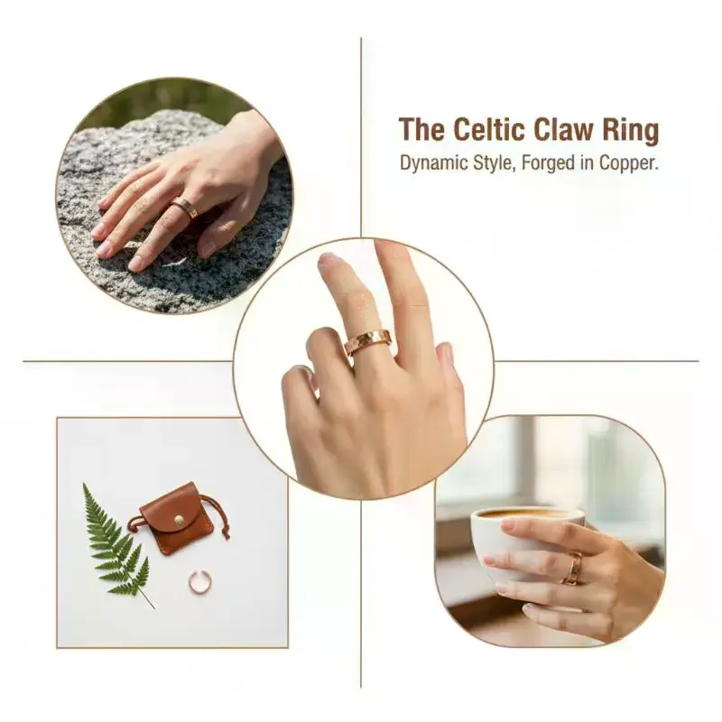 Bear Claw Design Copper Magnetic Ring for Women Men Joint Pain Relief Vintage Fashion for Daily Wear and Wellness