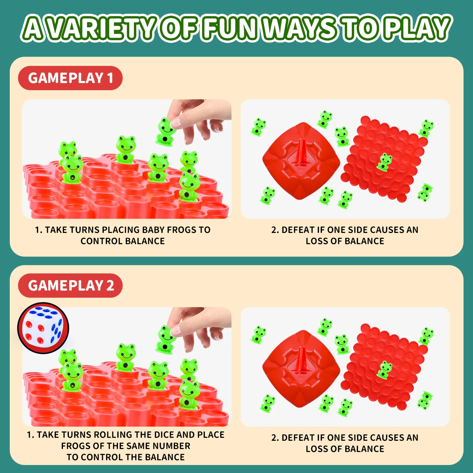 Frog Balance Tree Children'S Board Game Male And Female Balance Training Toy Parent Child Double Interactive Puzzle Game