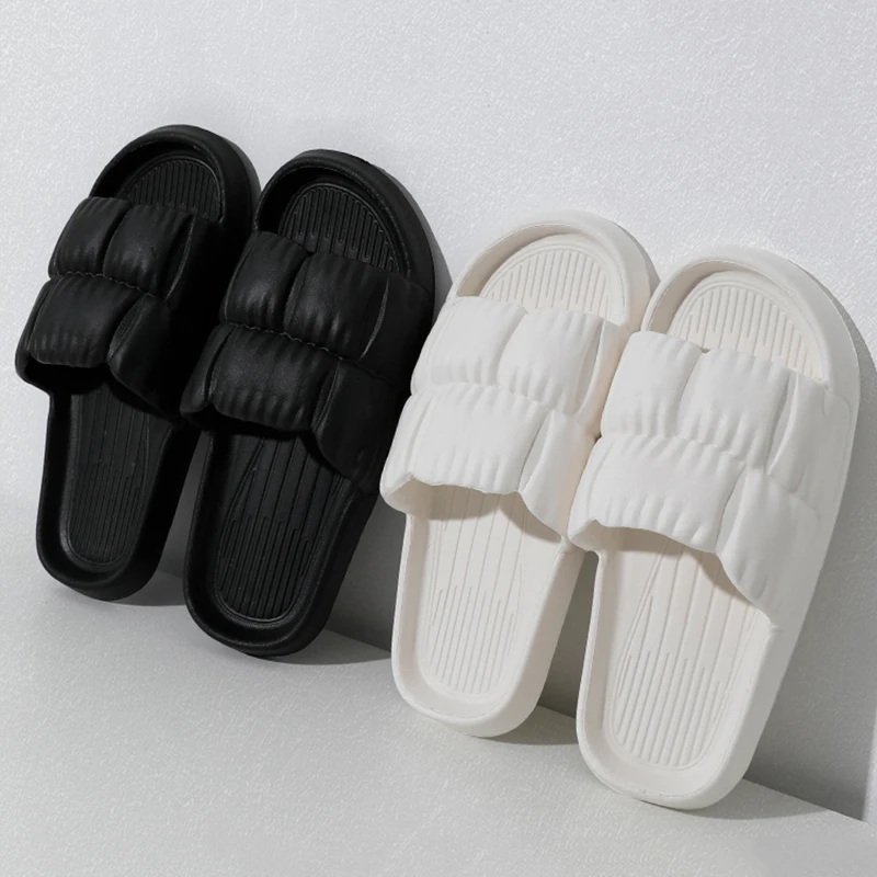 

Ультратонкие домашние тапочки с мягкой подошвой для женщин, лето 2026, нескользящие, на плоской подошве, для дома, удобные, однотонные, из ЭВА, шлепанцы