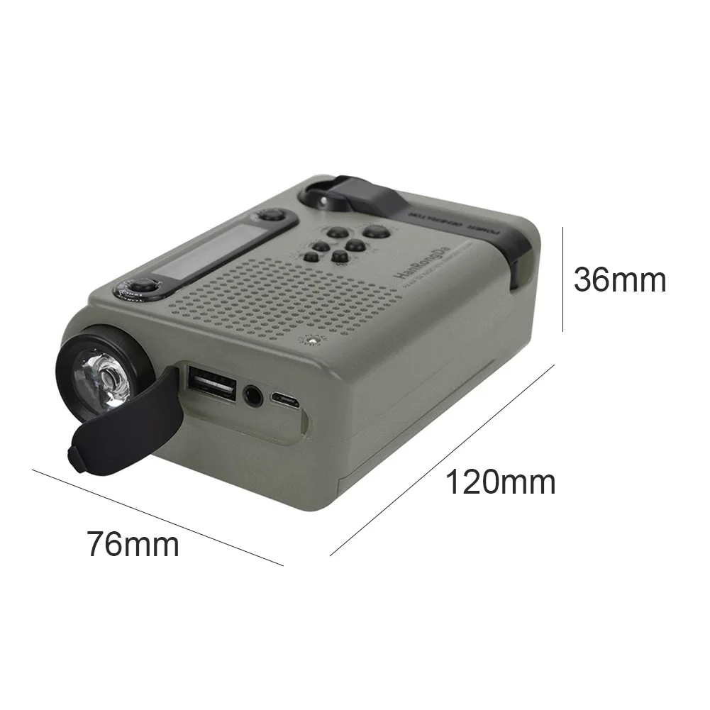 Multifunctional Full Band พลังงานแสงอาทิตย์ AM/FM/SW วิทยุสภาพอากาศฉุกเฉินไฟฉาย LED ไฟแรงสูงสำหรับโทรศัพท์มือถือกลางแจ้ง