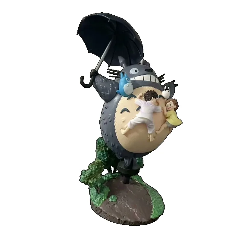 In Stock Totoro with Umbrella Adorable LONG MAO Action Figure Miyazaki Anime Collectible Model Desktop Decor Gift Children Toys