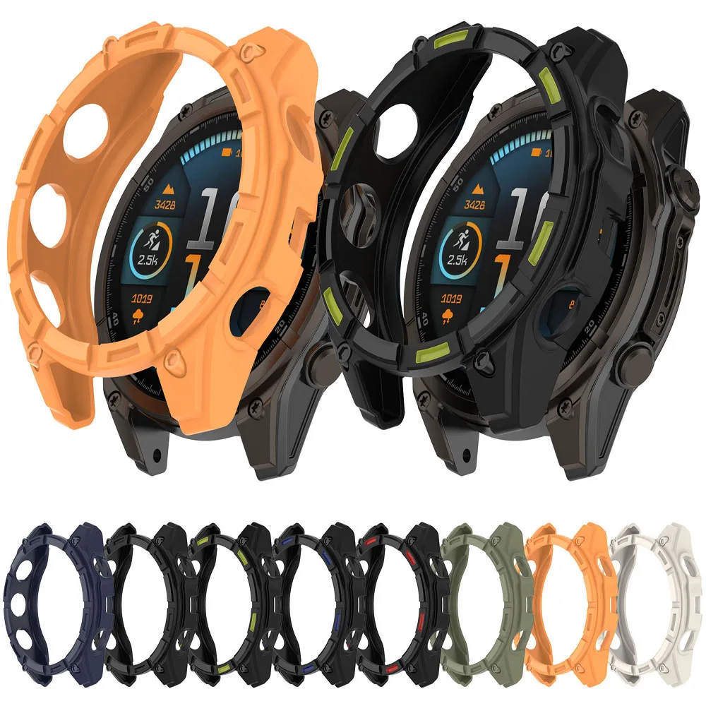 1x para garmin tactix 8 amoled tactix8 armadura solar capa pára-choques macio tpu caso smartwatch escudo de pele protetora
