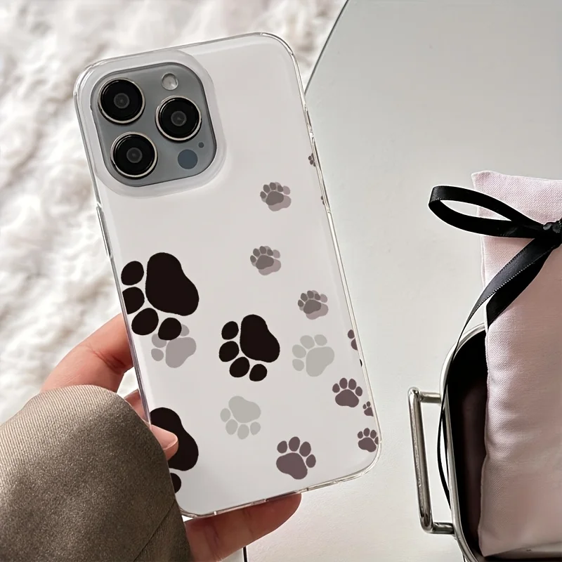 Colorful Dog Claw Phone Case For Samsung Galaxy S24 S25 Plus S23 S26 Ultra A57 A17 A27 A56 A55 A36 A06 A07 PC Clear Bumper Cover