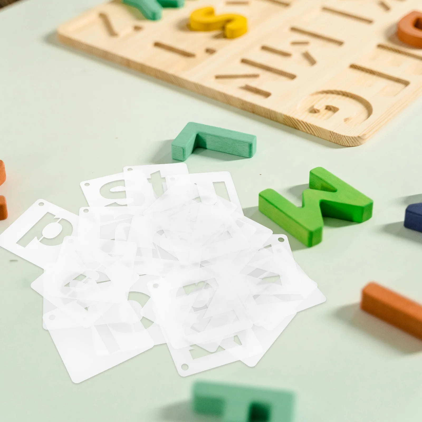 

1 set 1 Set A-Z Alphabet Stencils Reusableletter Templates Early Learning Uppercase Lowercase Small Plastic Stencils For Kids