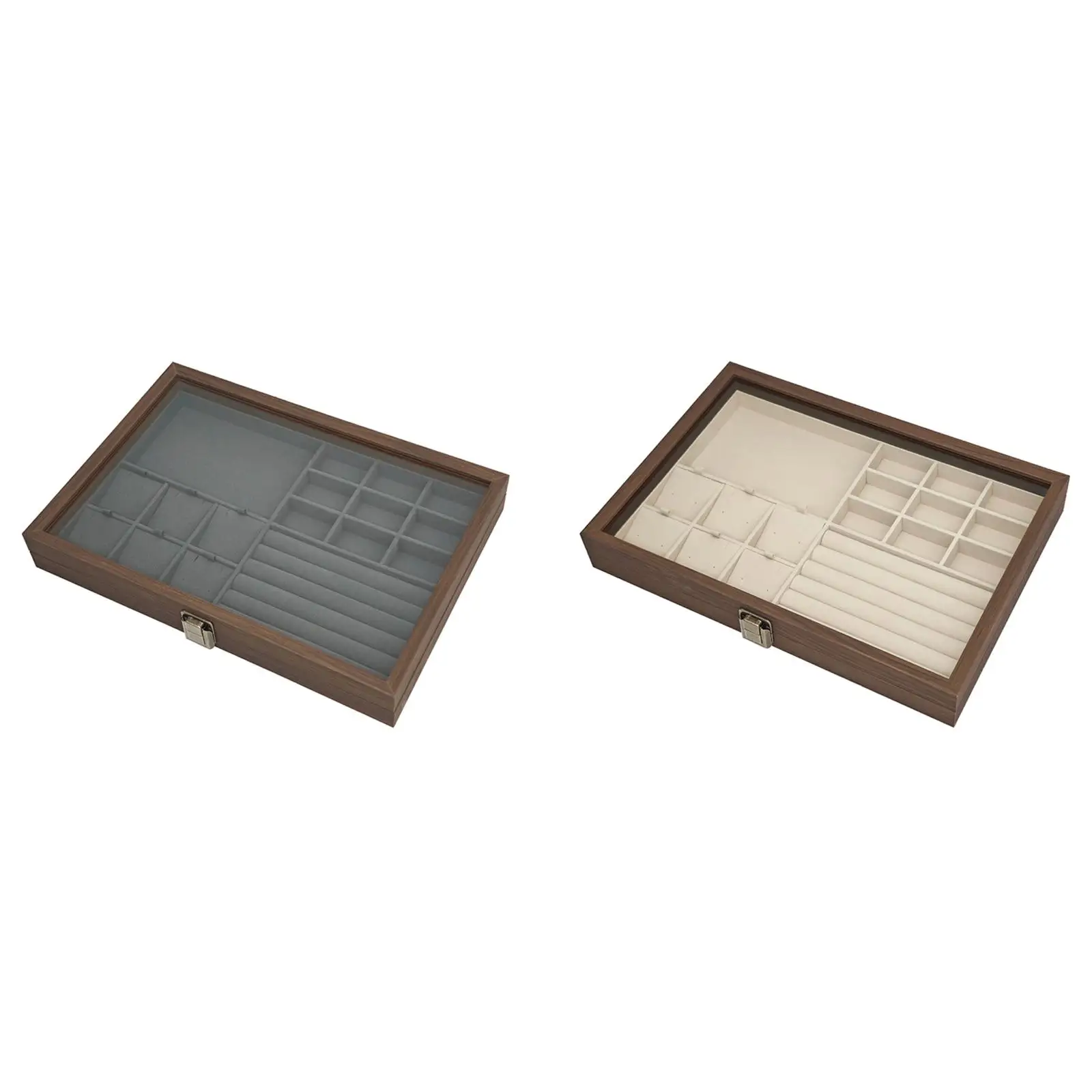 

Органайзер для ювелирных изделий с прозрачной крышкой и секциями для ожерелья, подарок для партнера