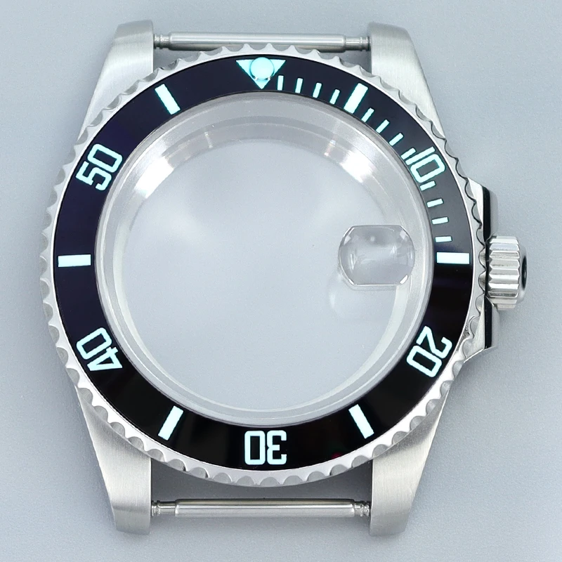 

40mm SUB Watch Case Full Text C3 Luminous bezel Sapphire For Seiko Nh35 Nh36 Nh34 Nh38 Eta2824 Miyota8215 28.5mm Dial Submariner